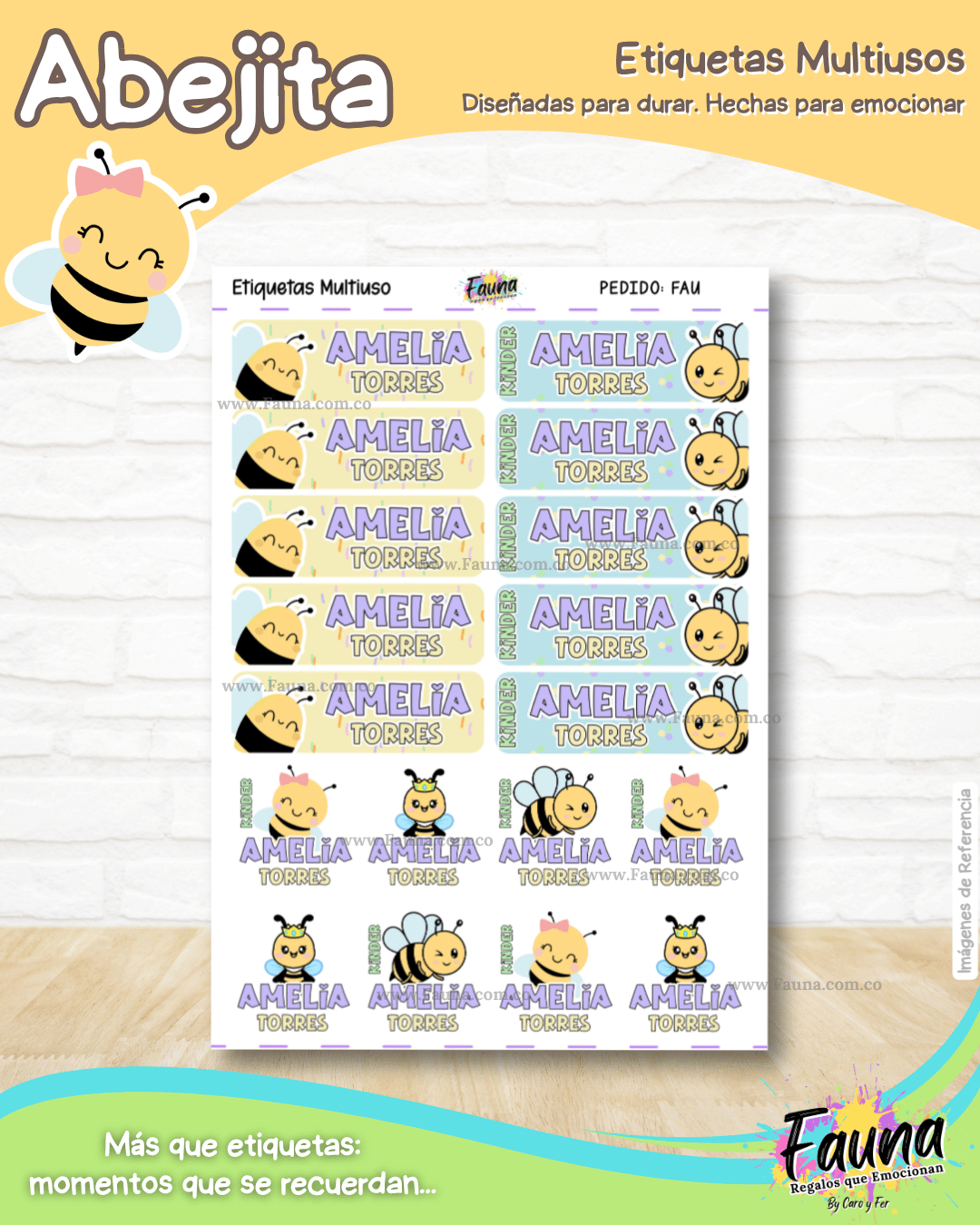 Abejita 🐝 - Etiquetas Escolares Premium Personalizadas
