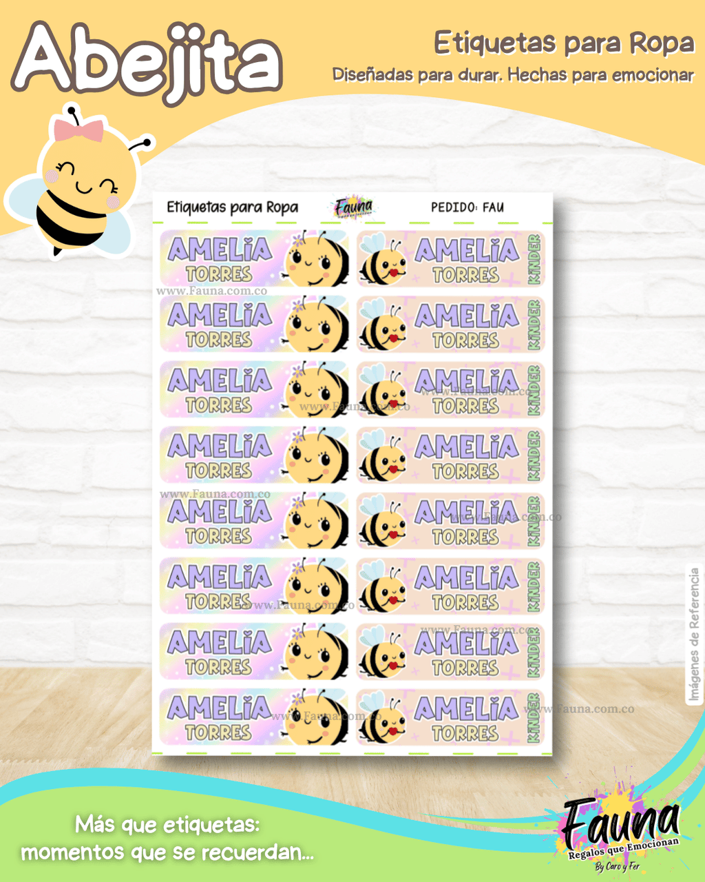 Abejita 🐝 - Etiquetas Escolares Premium Personalizadas