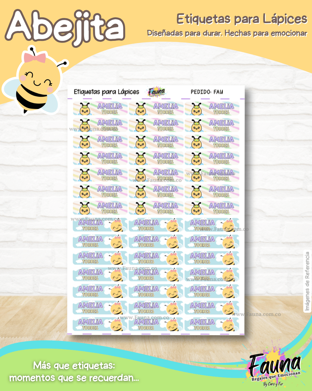Abejita 🐝 - Etiquetas Escolares Premium Personalizadas