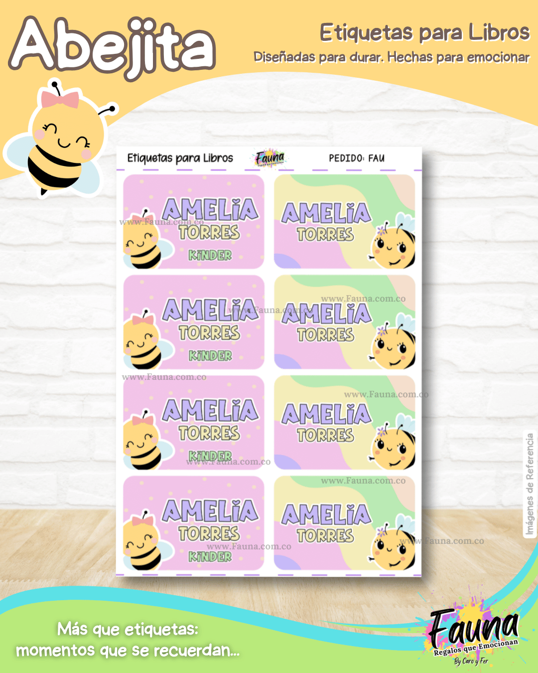 Abejita 🐝 - Etiquetas Escolares Premium Personalizadas