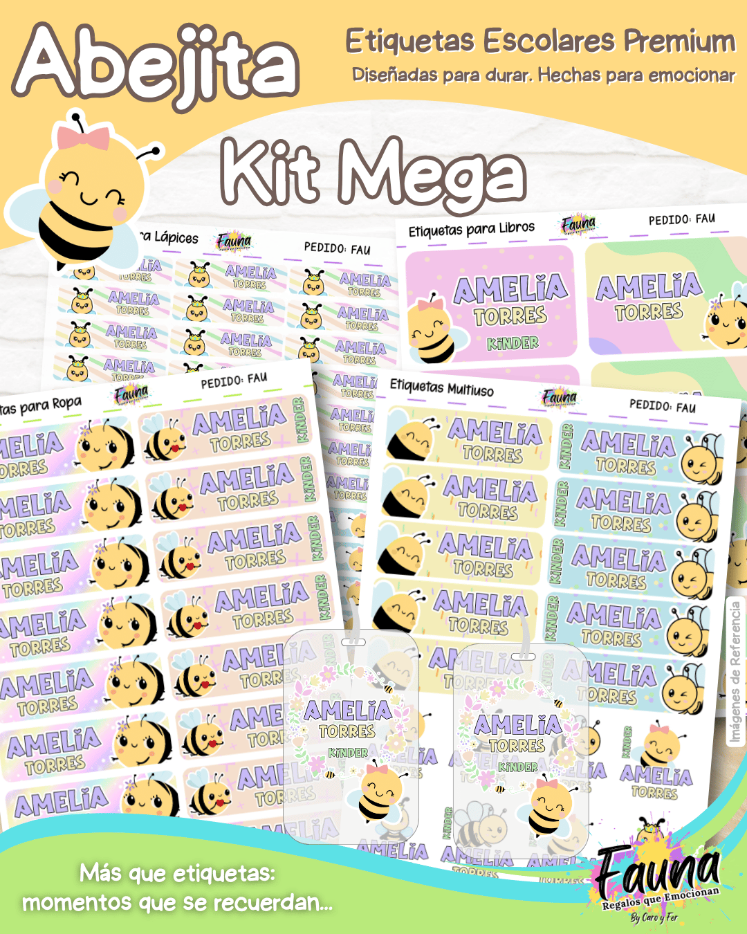 Abejita 🐝 - Etiquetas Escolares Premium Personalizadas