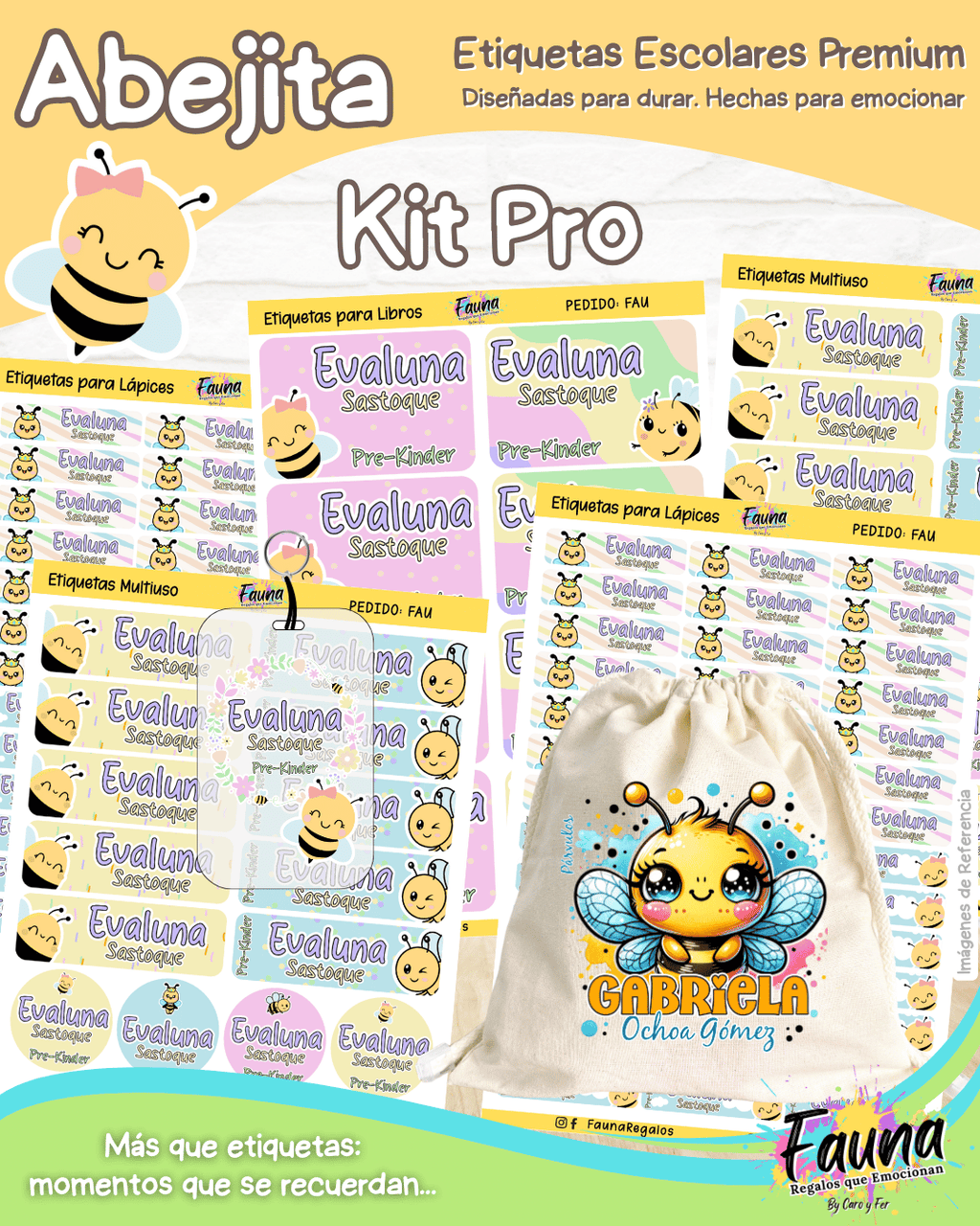 Abejita 🐝 - Etiquetas Escolares Premium Personalizadas