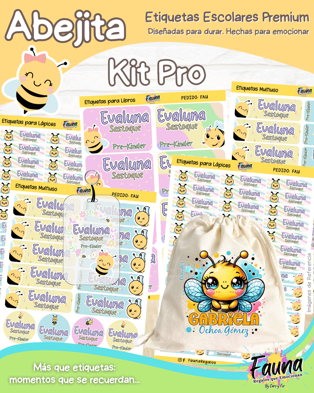 Abejita 🐝 - Etiquetas Escolares Premium Personalizadas