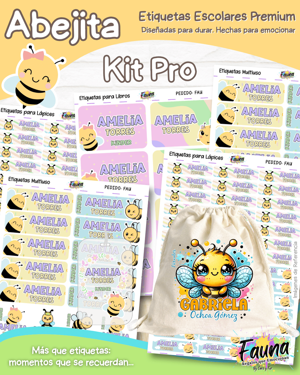 Abejita 🐝 - Etiquetas Escolares Premium Personalizadas