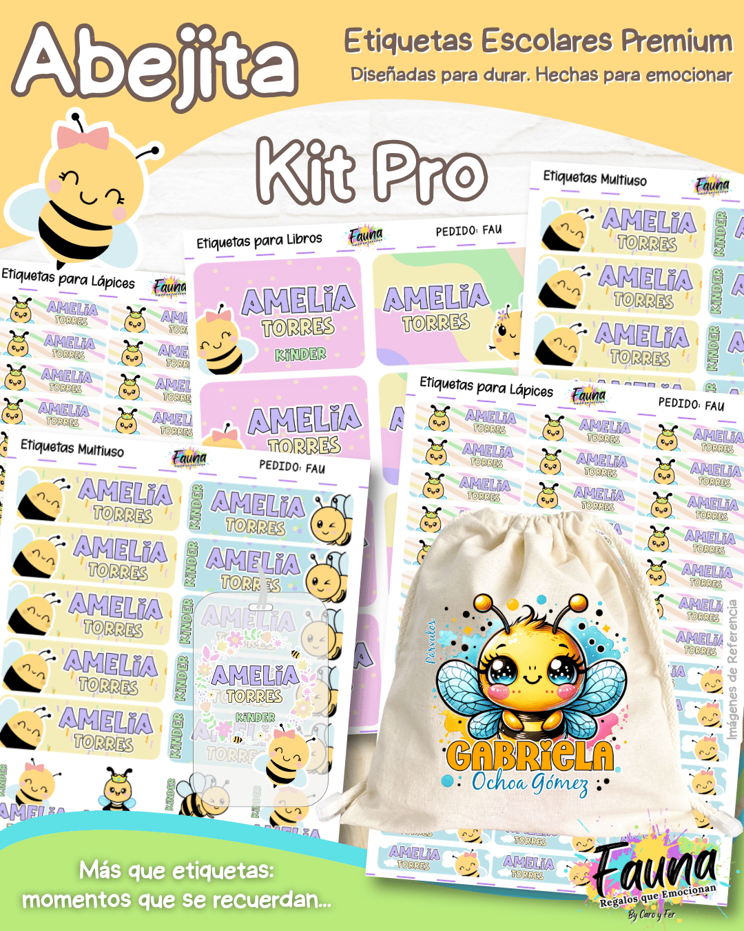 Abejita 🐝 - Etiquetas Escolares Premium Personalizadas