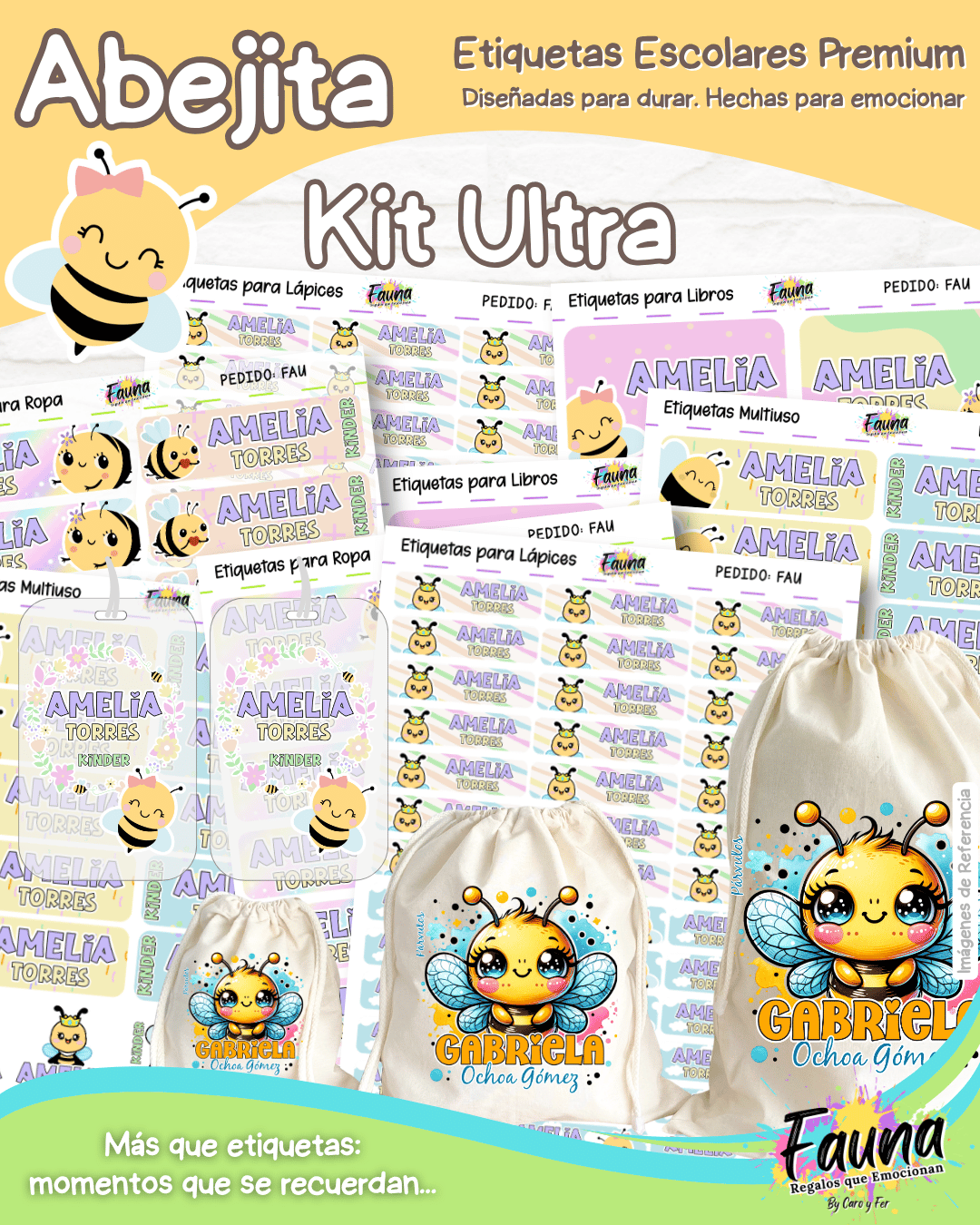 Abejita 🐝 - Etiquetas Escolares Premium Personalizadas