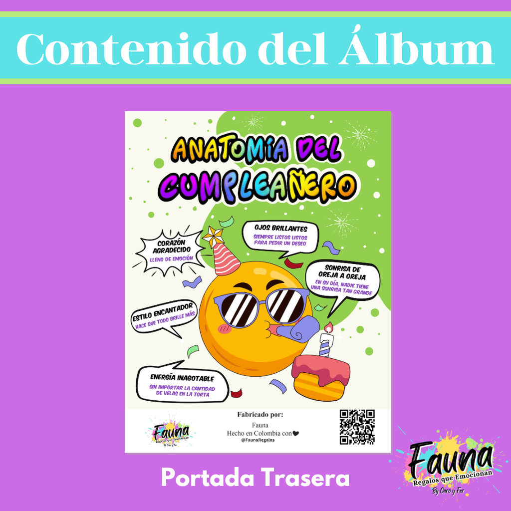 Álbum de Láminas Feliz Cumpleaños Personalizado con 18 Fotos