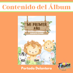 Álbum de Láminas Mi Primer Año para Bebé Personalizado con 18 Fotos - Fauna Regalos que emocionan
