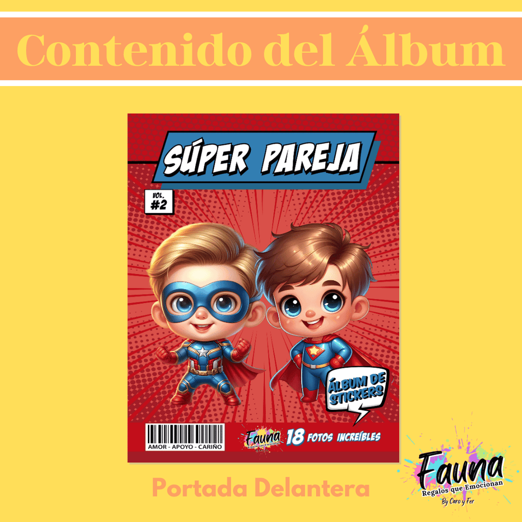 Álbum de Láminas Personalizado para Parejas Masculinas - Fauna Regalos que emocionan