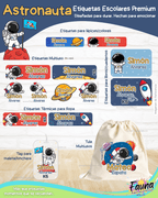 Astronauta 🚀 - Etiquetas Escolares Premium Personalizadas