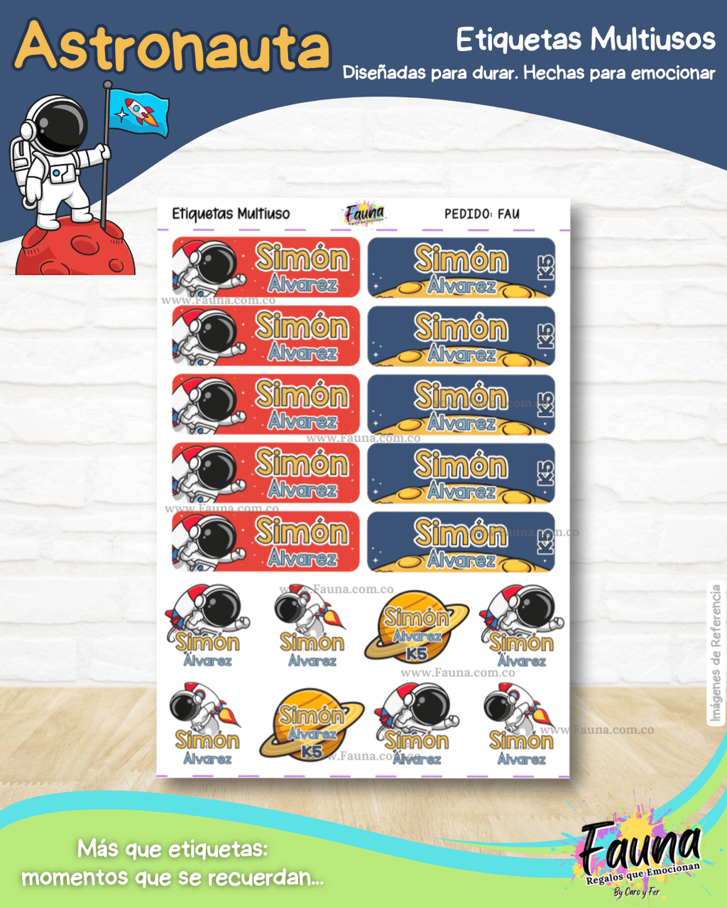 Astronauta 🚀 - Etiquetas Escolares Premium Personalizadas