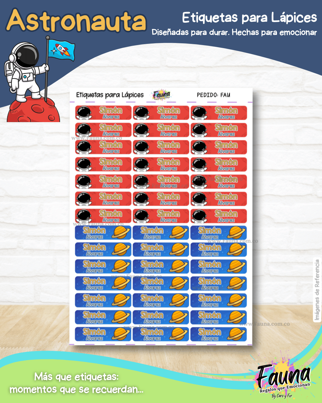 Astronauta 🚀 - Etiquetas Escolares Premium Personalizadas
