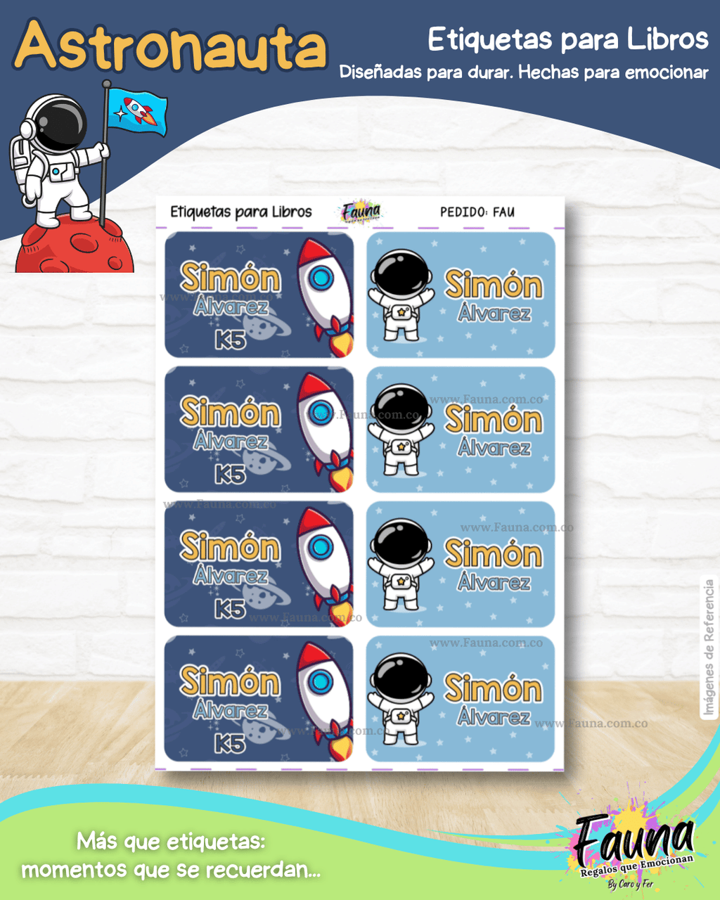 Astronauta 🚀 - Etiquetas Escolares Premium Personalizadas