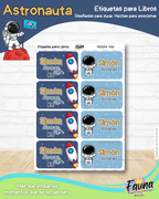 Astronauta 🚀 - Etiquetas Escolares Premium Personalizadas