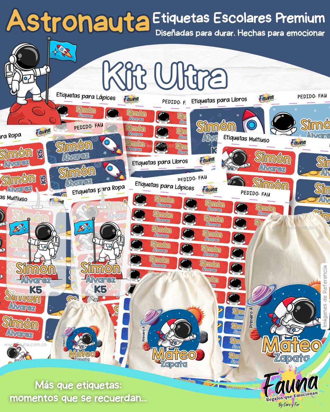 Astronauta 🚀 - Etiquetas Escolares Premium Personalizadas