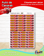Auto de Carreras 🏎️ - Etiquetas Escolares Premium Personalizadas