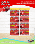 Auto de Carreras 🏎️ - Etiquetas Escolares Premium Personalizadas