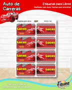 Auto de Carreras 🏎️ - Etiquetas Escolares Premium Personalizadas