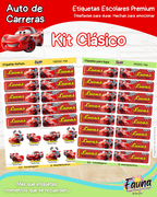 Auto de Carreras 🏎️ - Etiquetas Escolares Premium Personalizadas