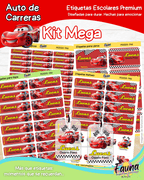 Auto de Carreras 🏎️ - Etiquetas Escolares Premium Personalizadas