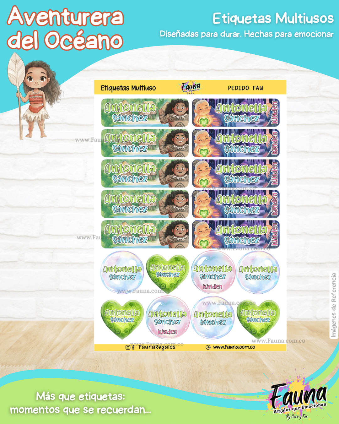 Aventurera del Océano 🌺 - Etiquetas Escolares Premium Personalizadas