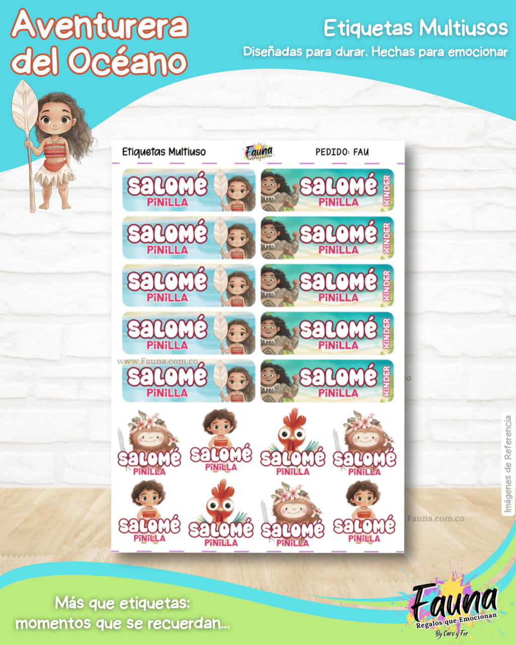 Aventurera del Océano 🌺 - Etiquetas Escolares Premium Personalizadas