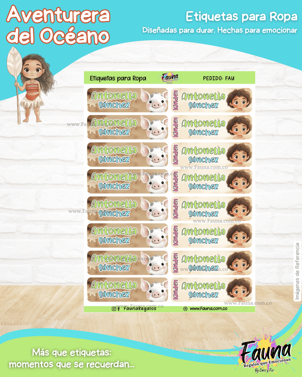 Aventurera del Océano 🌺 - Etiquetas Escolares Premium Personalizadas