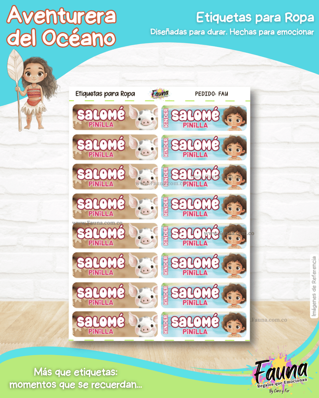 Aventurera del Océano 🌺 - Etiquetas Escolares Premium Personalizadas