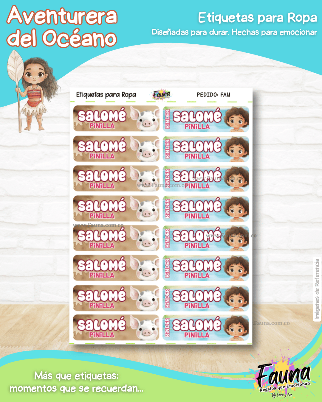 Aventurera del Océano 🌺 - Etiquetas Escolares Premium Personalizadas