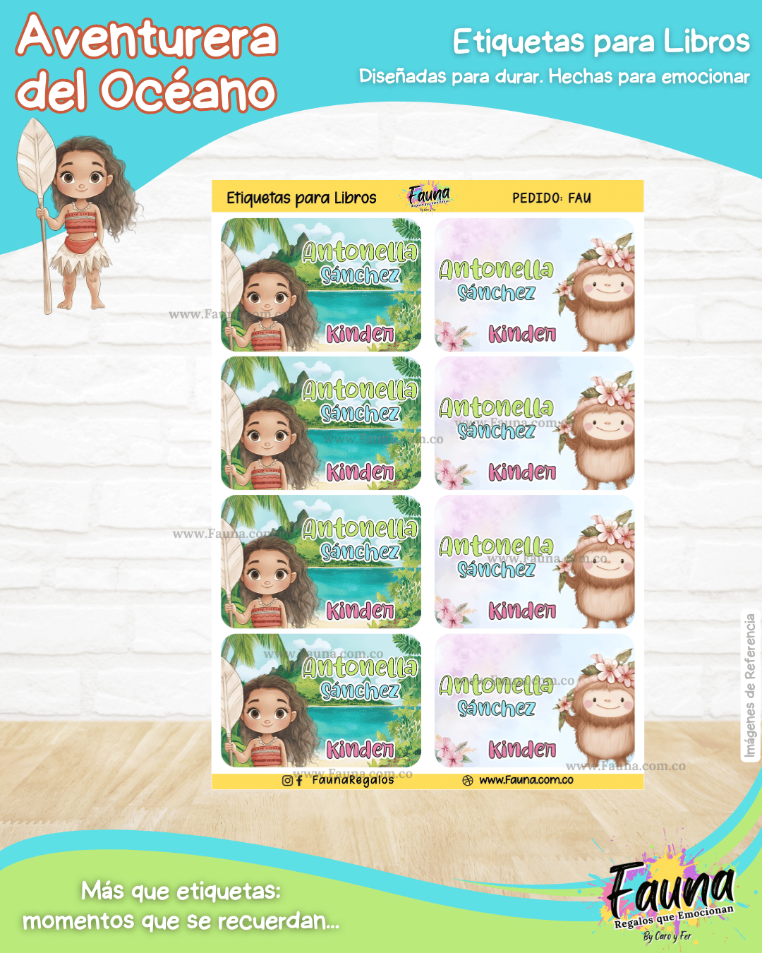 Aventurera del Océano 🌺 - Etiquetas Escolares Premium Personalizadas