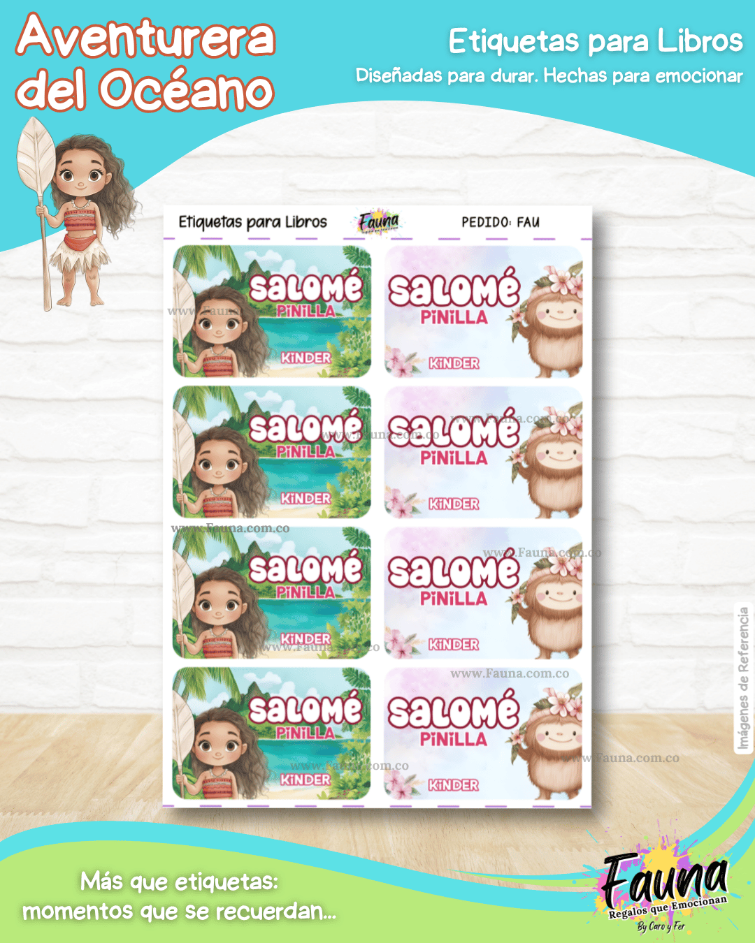 Aventurera del Océano 🌺 - Etiquetas Escolares Premium Personalizadas