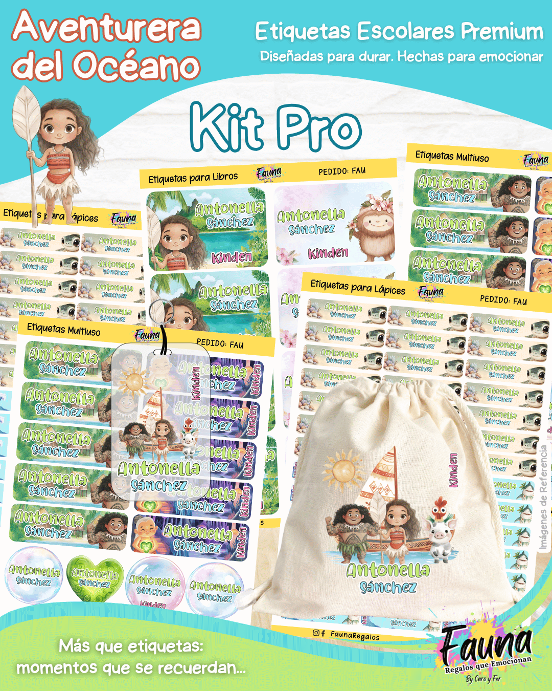 Aventurera del Océano 🌺 - Etiquetas Escolares Premium Personalizadas