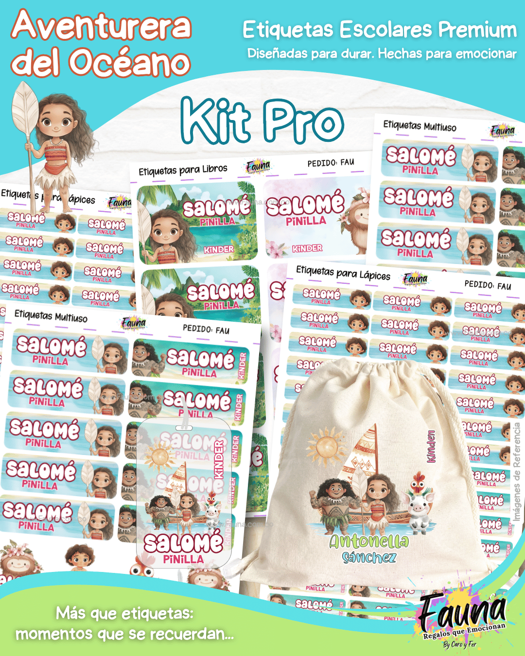 Aventurera del Océano 🌺 - Etiquetas Escolares Premium Personalizadas