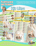 Aventurera del Océano 🌺 - Etiquetas Escolares Premium Personalizadas