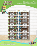 Bloques Pixelados 🟩 - Etiquetas Escolares Premium Personalizadas