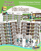 Bloques Pixelados 🟩 - Etiquetas Escolares Premium Personalizadas