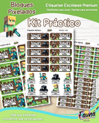 Bloques Pixelados 🟩 - Etiquetas Escolares Premium Personalizadas