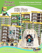 Bloques Pixelados 🟩 - Etiquetas Escolares Premium Personalizadas