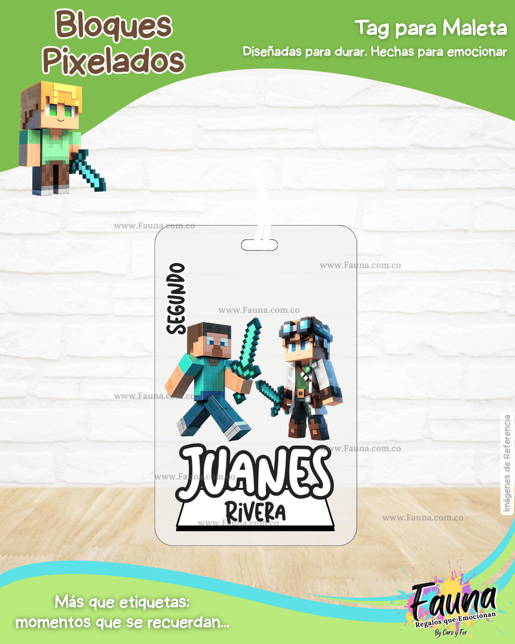 Bloques Pixelados 🟩 - Etiquetas Escolares Premium Personalizadas