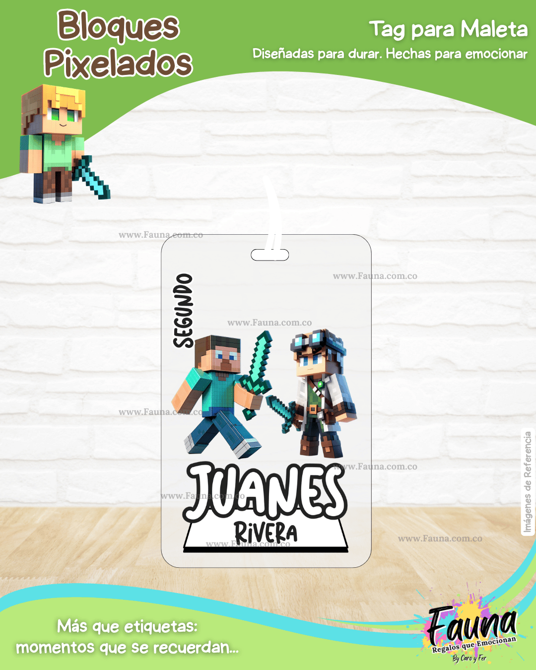 Bloques Pixelados 🟩 - Etiquetas Escolares Premium Personalizadas
