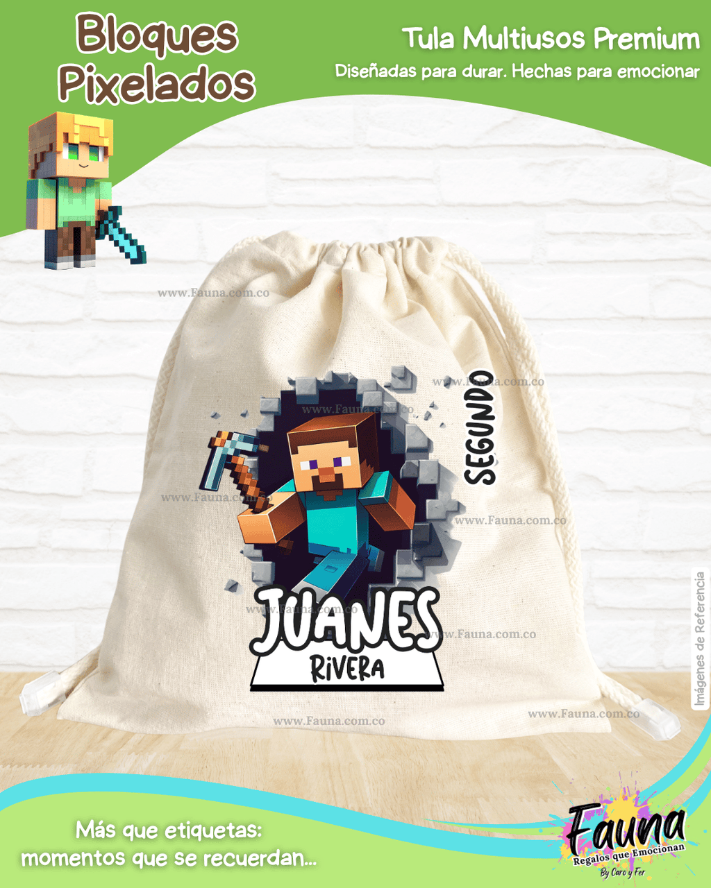 Bloques Pixelados 🟩 - Etiquetas Escolares Premium Personalizadas