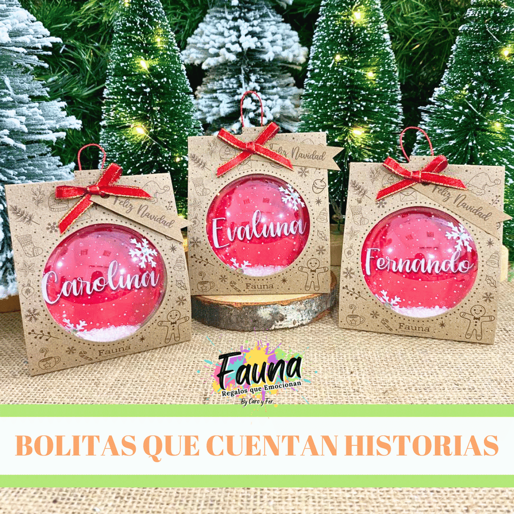 Bolitas Navideñas Premium personalizadas con Nombres - Fauna Regalos que emocionan