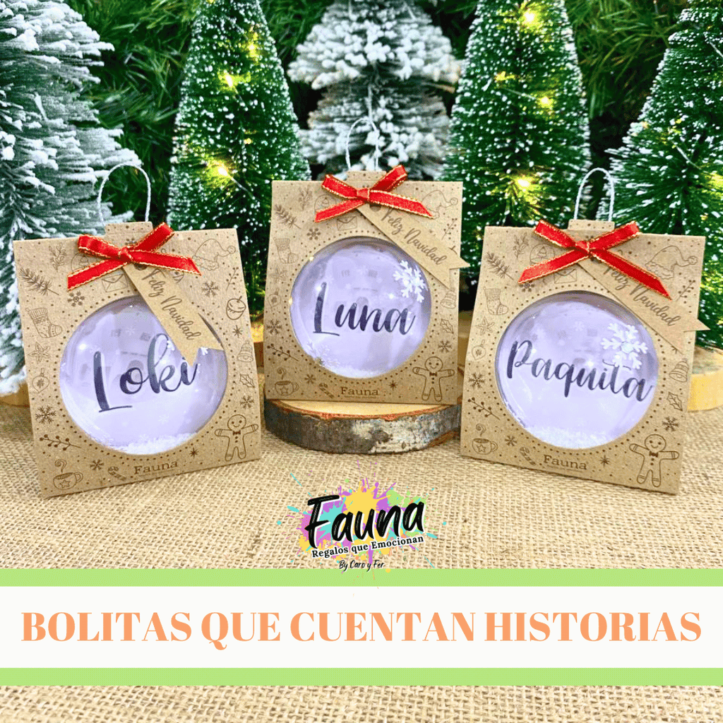 Bolitas Navideñas Premium personalizadas con Nombres - Fauna Regalos que emocionan