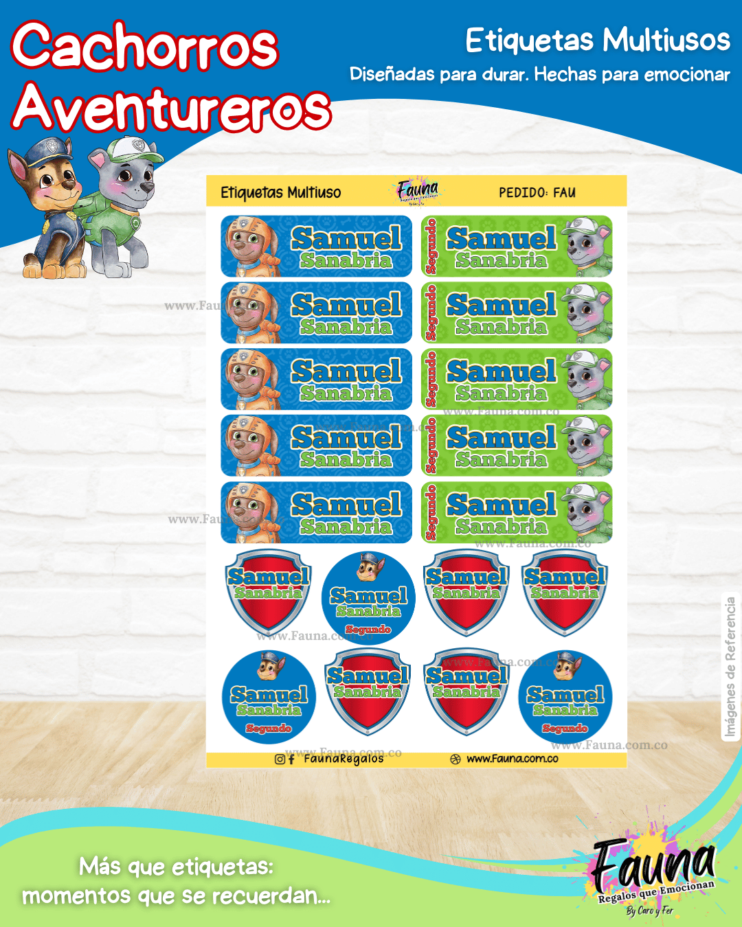Cachorros Aventureros 🐾 - Etiquetas Escolares Premium Personalizadas