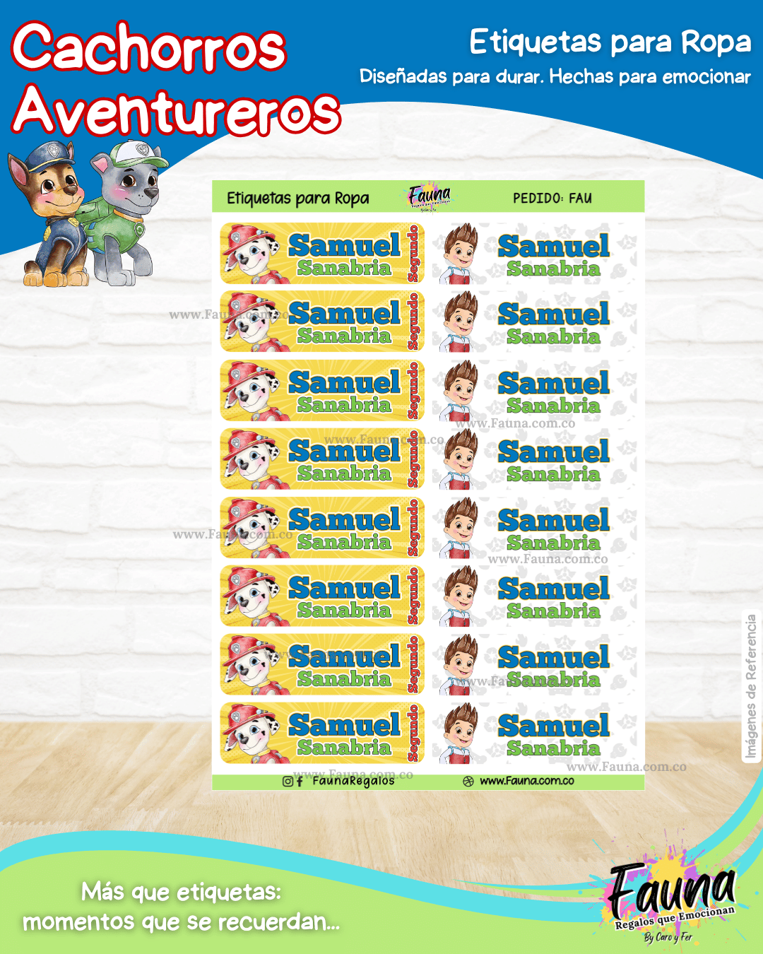 Cachorros Aventureros 🐾 - Etiquetas Escolares Premium Personalizadas