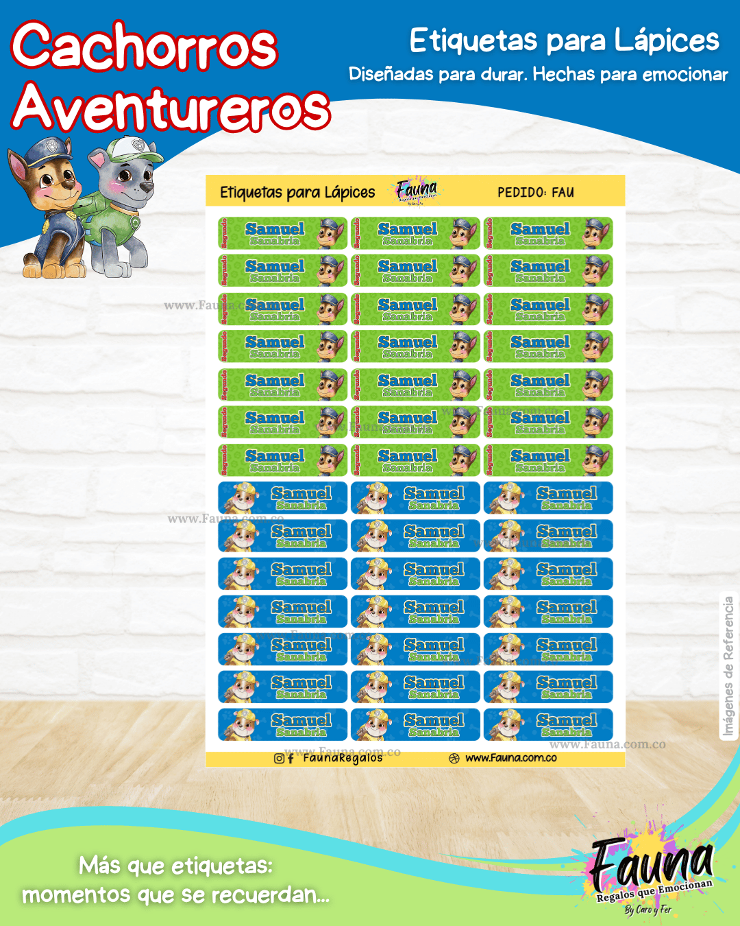 Cachorros Aventureros 🐾 - Etiquetas Escolares Premium Personalizadas