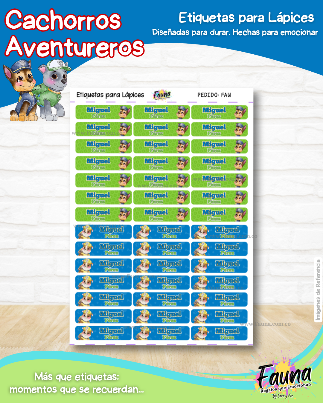 Cachorros Aventureros 🐾 - Etiquetas Escolares Premium Personalizadas