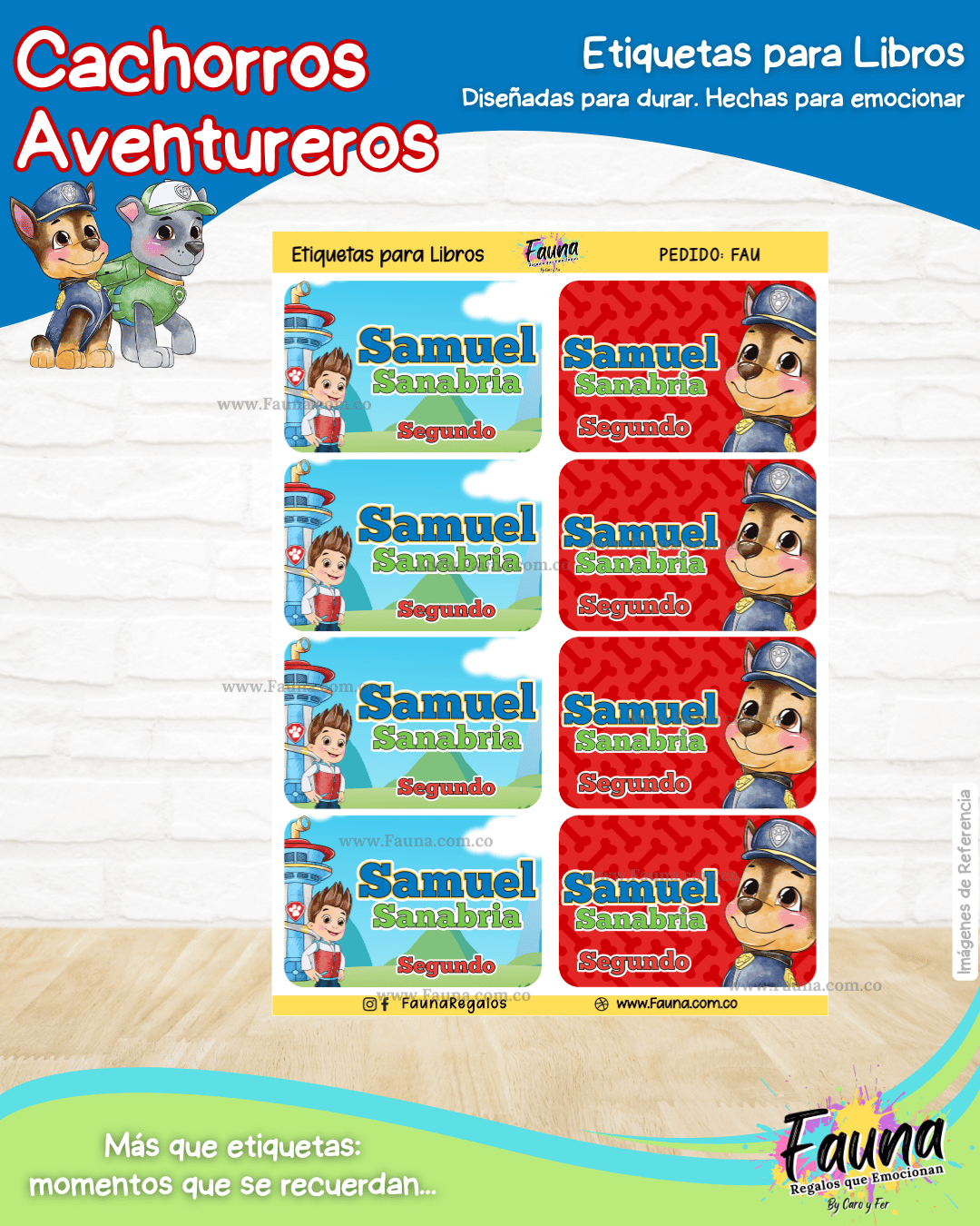 Cachorros Aventureros 🐾 - Etiquetas Escolares Premium Personalizadas
