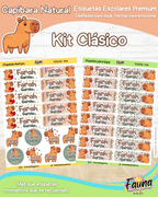 Capibara Natural 🦫 - Etiquetas Escolares Premium Personalizadas