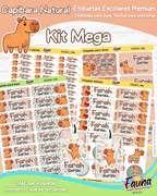 Capibara Natural 🦫 - Etiquetas Escolares Premium Personalizadas